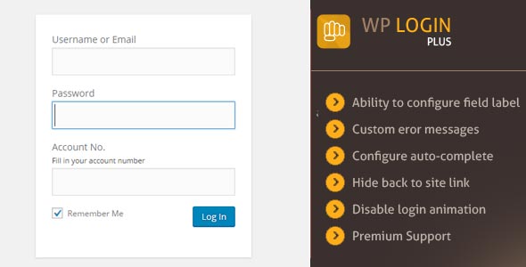 WP Login Plus Authentication Preview Wordpress Plugin - Rating, Reviews, Demo & Download