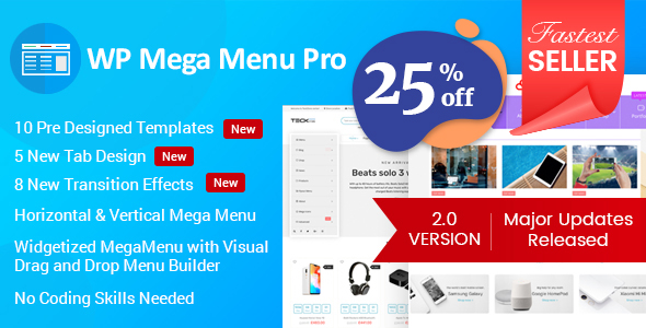 WP Mega Menu Pro – Responsive Mega Menu Plugin For WordPress Preview - Rating, Reviews, Demo & Download