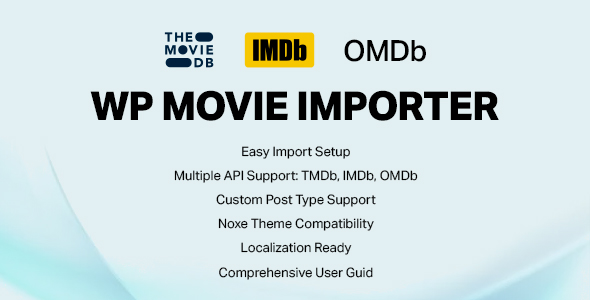 WP Movie Importer Pro Preview Wordpress Plugin - Rating, Reviews, Demo & Download