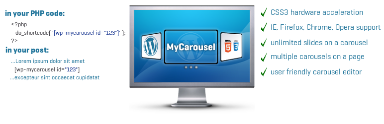WP MyCarousel Preview Wordpress Plugin - Rating, Reviews, Demo & Download