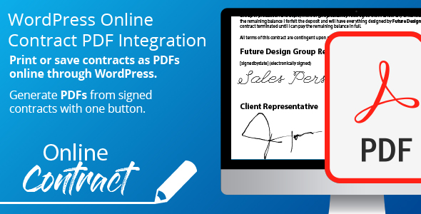 WP Online Contract PDF Print Integration Preview Wordpress Plugin - Rating, Reviews, Demo & Download