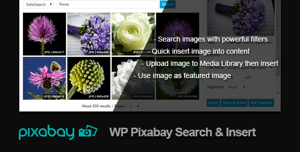 WP Pixabay Search And Insert Preview Wordpress Plugin - Rating, Reviews, Demo & Download