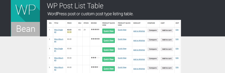 WP Post List Table Preview Wordpress Plugin - Rating, Reviews, Demo & Download