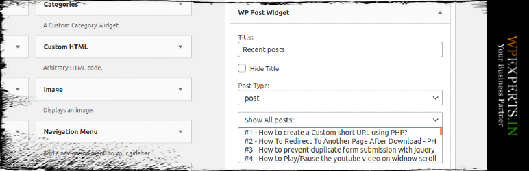 WP Post Widget Preview Wordpress Plugin - Rating, Reviews, Demo & Download
