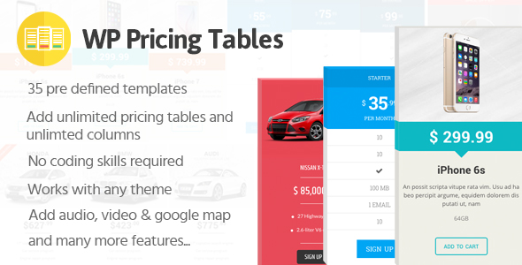 WP Pricing Tables Preview Wordpress Plugin - Rating, Reviews, Demo & Download