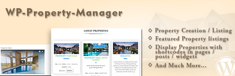 Wp-property-manager Preview Wordpress Plugin - Rating, Reviews, Demo & Download