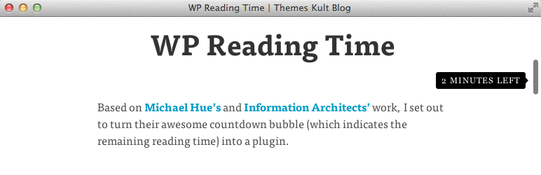 WP Reading Time Preview Wordpress Plugin - Rating, Reviews, Demo & Download