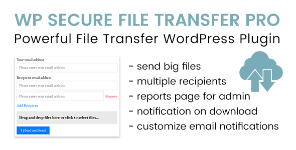 WP Secure File Transfer PRO – Advanced WordPress Plugin To Send Files Preview - Rating, Reviews, Demo & Download
