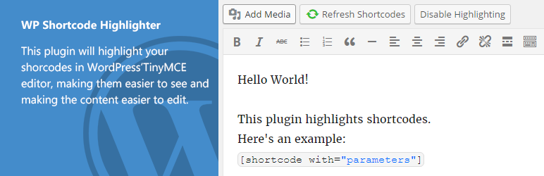 WP Shortcode Highlighter Preview Wordpress Plugin - Rating, Reviews, Demo & Download