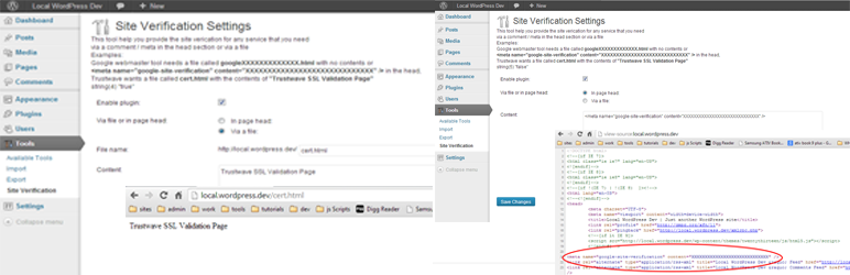 WP Site Verification Tool Preview Wordpress Plugin - Rating, Reviews, Demo & Download