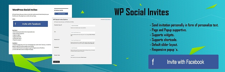 WP Social Invites Preview Wordpress Plugin - Rating, Reviews, Demo & Download