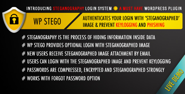 WP Stego Login: Prevent Keylogging And Phishing Preview Wordpress Plugin - Rating, Reviews, Demo & Download