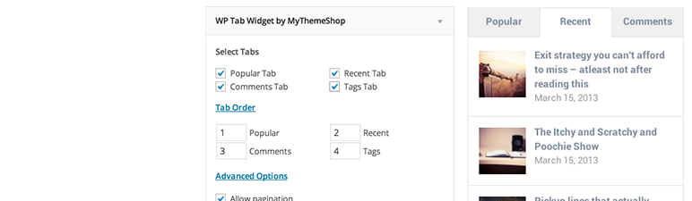 WP Tab Widget Preview Wordpress Plugin - Rating, Reviews, Demo & Download