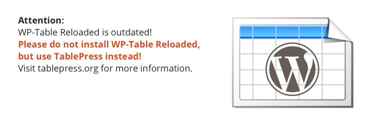 WP-Table Reloaded Preview Wordpress Plugin - Rating, Reviews, Demo & Download