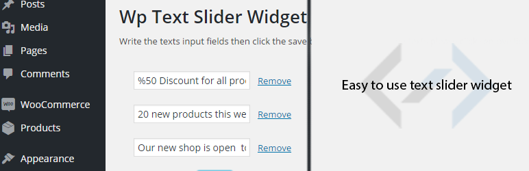 Wp Text Slider Widget Preview Wordpress Plugin - Rating, Reviews, Demo & Download