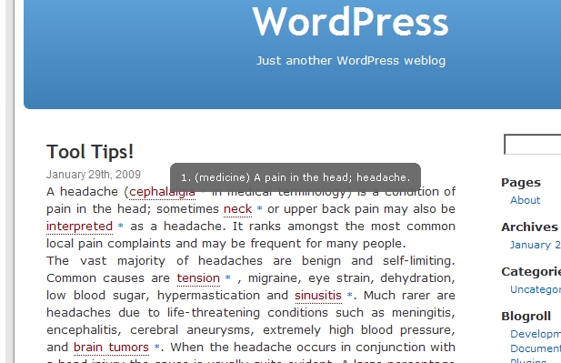 WP Tool Tips Preview Wordpress Plugin - Rating, Reviews, Demo & Download