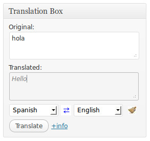 WP-Translation-Box Preview Wordpress Plugin - Rating, Reviews, Demo & Download