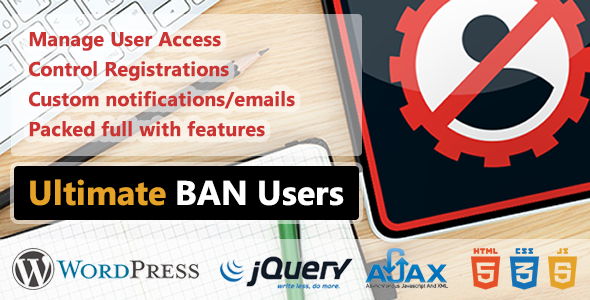 WP Ultimate BAN Users Preview Wordpress Plugin - Rating, Reviews, Demo & Download