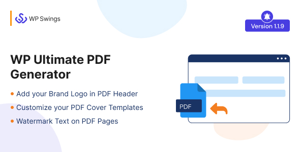 WP Ultimate PDF Generator: Create, Generate & Customise PDF For Live WordPress Pages Preview - Rating, Reviews, Demo & Download