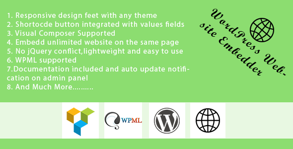 WP Website Embedder – Visual Composer Supported Preview Wordpress Plugin - Rating, Reviews, Demo & Download