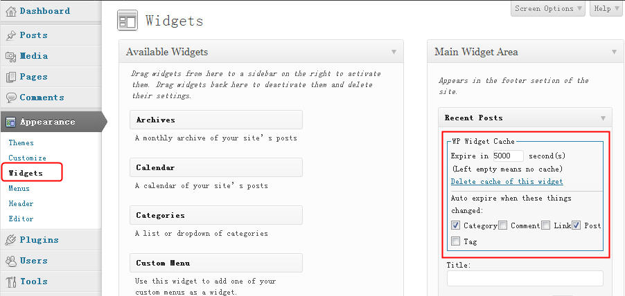 WP Widget Cache Preview Wordpress Plugin - Rating, Reviews, Demo & Download