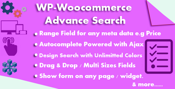 WP-Woocommerce Advance Search Preview Wordpress Plugin - Rating, Reviews, Demo & Download