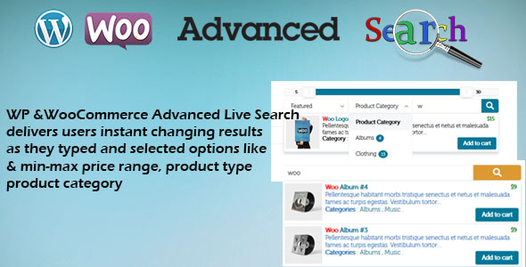 WP & Woocommerce Advanced Live Search Preview Wordpress Plugin - Rating, Reviews, Demo & Download