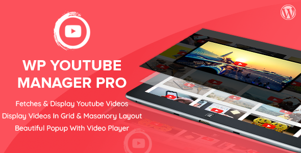 WP YouTube Manager Pro Preview Wordpress Plugin - Rating, Reviews, Demo & Download