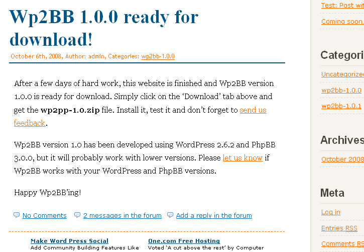 Wp2BB Preview Wordpress Plugin - Rating, Reviews, Demo & Download