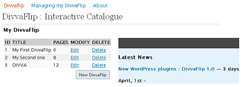 Wp_divvaflip Preview Wordpress Plugin - Rating, Reviews, Demo & Download