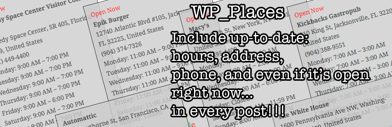 WP_Places Preview Wordpress Plugin - Rating, Reviews, Demo & Download