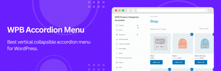 WPB Accordion Menu – Responsive Collapse Vertical Sidebar Menu – WooCommerce Category Accordion Preview Wordpress Plugin - Rating, Reviews, Demo & Download
