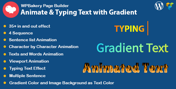 WPBakery Page Builder Animated Text And Typing Effect With Gradient Preview Wordpress Plugin - Rating, Reviews, Demo & Download