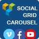 WPBakery Page Builder – Facebook,YouTube Channel,Vimeo Social Streams Grid With Carousel