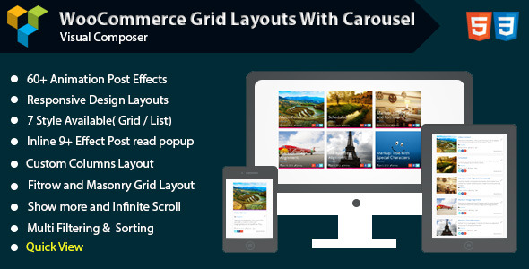 WPBakery Page Builder – Woocommerce Grid With Carousel Preview Wordpress Plugin - Rating, Reviews, Demo & Download