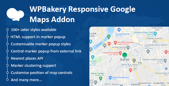 WPBakery Responsive Google Maps Addon Preview Wordpress Plugin - Rating, Reviews, Demo & Download