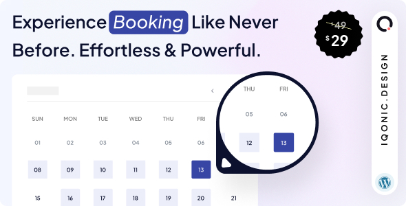 WPBookit – Appointment Booking Calendar Plugin for Wordpress Preview - Rating, Reviews, Demo & Download