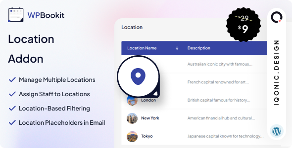 WPBookit – Location (Addon) Preview Wordpress Plugin - Rating, Reviews, Demo & Download