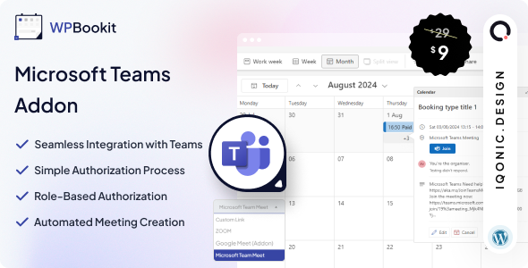 WPBookit – Microsoft Teams (Addon) Preview Wordpress Plugin - Rating, Reviews, Demo & Download