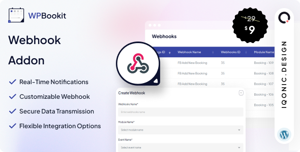 WPBookit – Webhook (Addon) Preview Wordpress Plugin - Rating, Reviews, Demo & Download