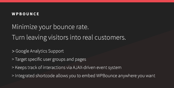 WPBounce – Anti Bounce WordPress Plugin Preview - Rating, Reviews, Demo & Download