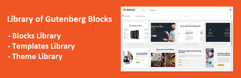 WPBricks – Library Of Gutenberg Blocks & Templates Preview Wordpress Plugin - Rating, Reviews, Demo & Download