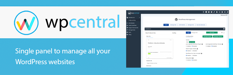 WpCentral Preview Wordpress Plugin - Rating, Reviews, Demo & Download