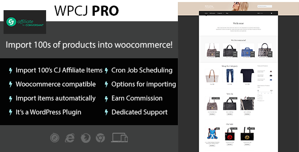 WPCJ Pro – WooCommerce CJ Affiliate WordPress Plugin Preview - Rating, Reviews, Demo & Download