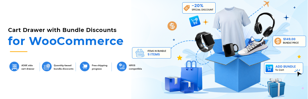 WpDev Studio Cart Drawer With Bundle Discounts For WooCommerce Preview Wordpress Plugin - Rating, Reviews, Demo & Download