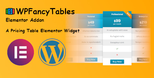 WPFancyTables Elementor Addon Preview Wordpress Plugin - Rating, Reviews, Demo & Download