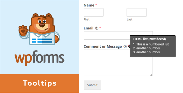 WPForms Tooltips Preview Wordpress Plugin - Rating, Reviews, Demo & Download