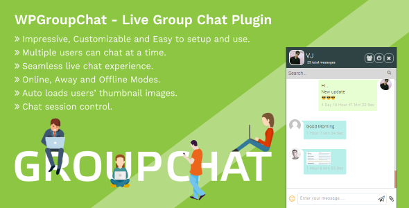 WPGroupChat – Live Group Chat WordPress Plugin Preview - Rating, Reviews, Demo & Download