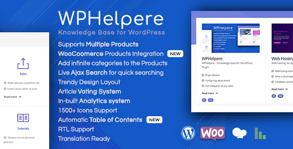 WPHelpere Knowledge Base For WordPress Plugin Preview - Rating, Reviews, Demo & Download
