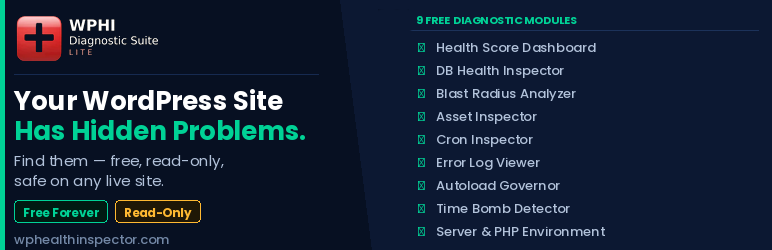 WPHI Diagnostic Suite Lite Preview Wordpress Plugin - Rating, Reviews, Demo & Download